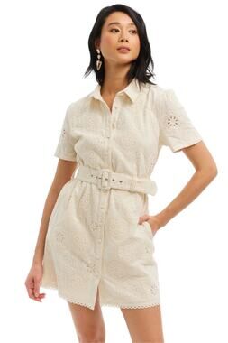 Allison Button Down Dress Cream XS